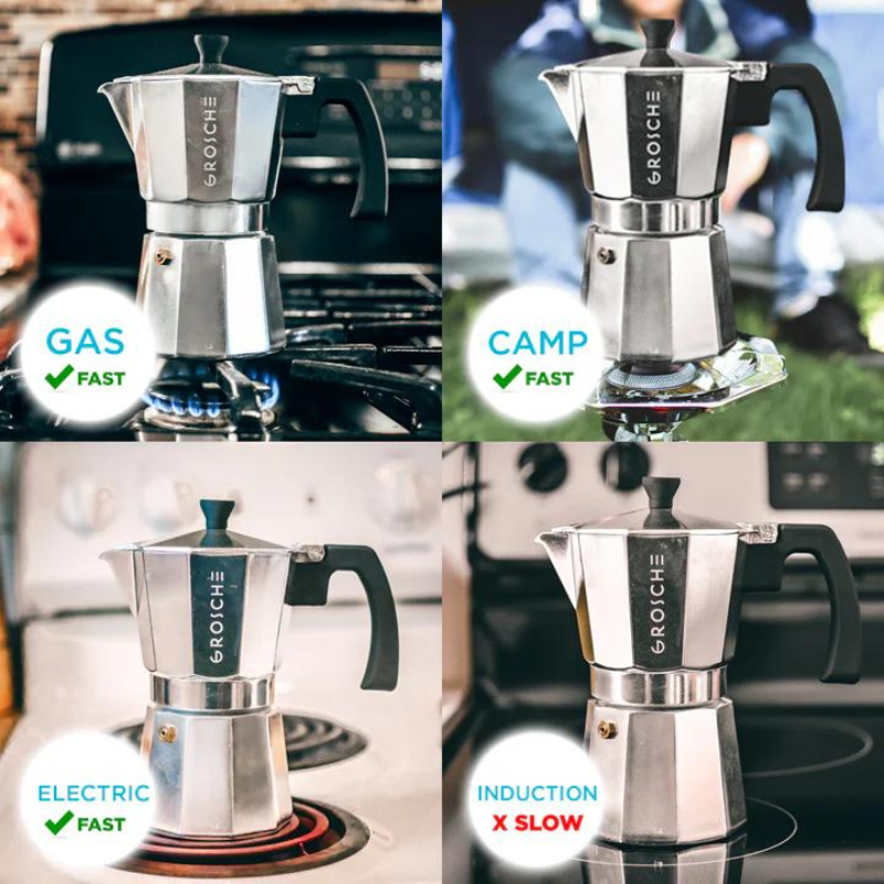 Milano Moka Pot Stovetop Espresso Maker - EarthHero Corporate Gifting and Custom Swag