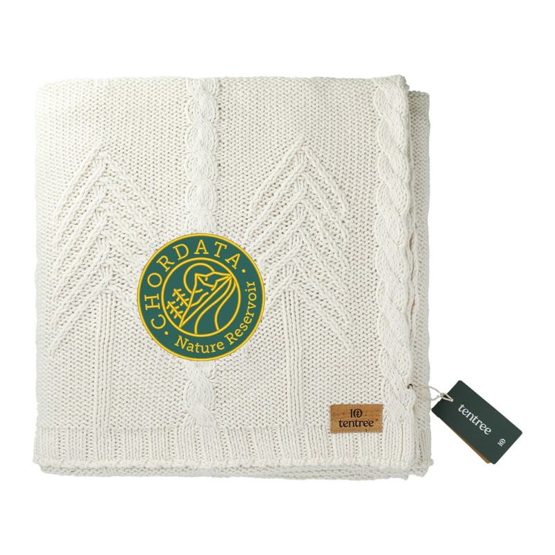 Organic Cotton Cable Blanket - EarthHero Corporate Gifting and Custom Swag