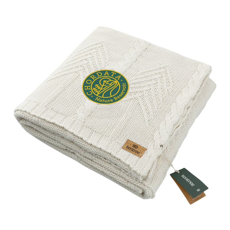 Organic Cotton Cable Blanket - EarthHero Corporate Gifting and Custom Swag