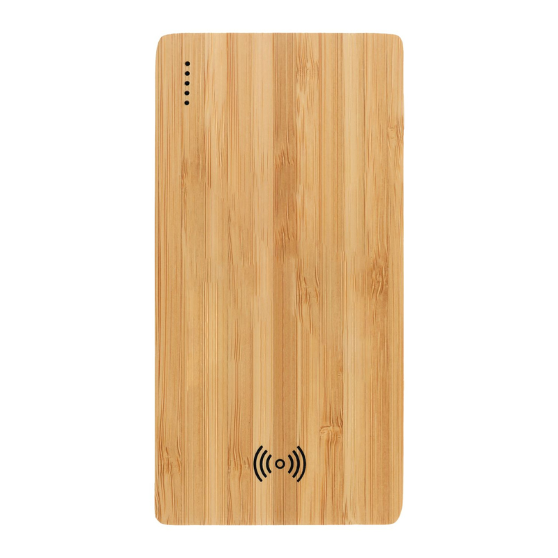 FSC 100% Bamboo 5000 mAh Wireless Charger Power Bank - EarthHero Corporate Gifting and Custom Swag