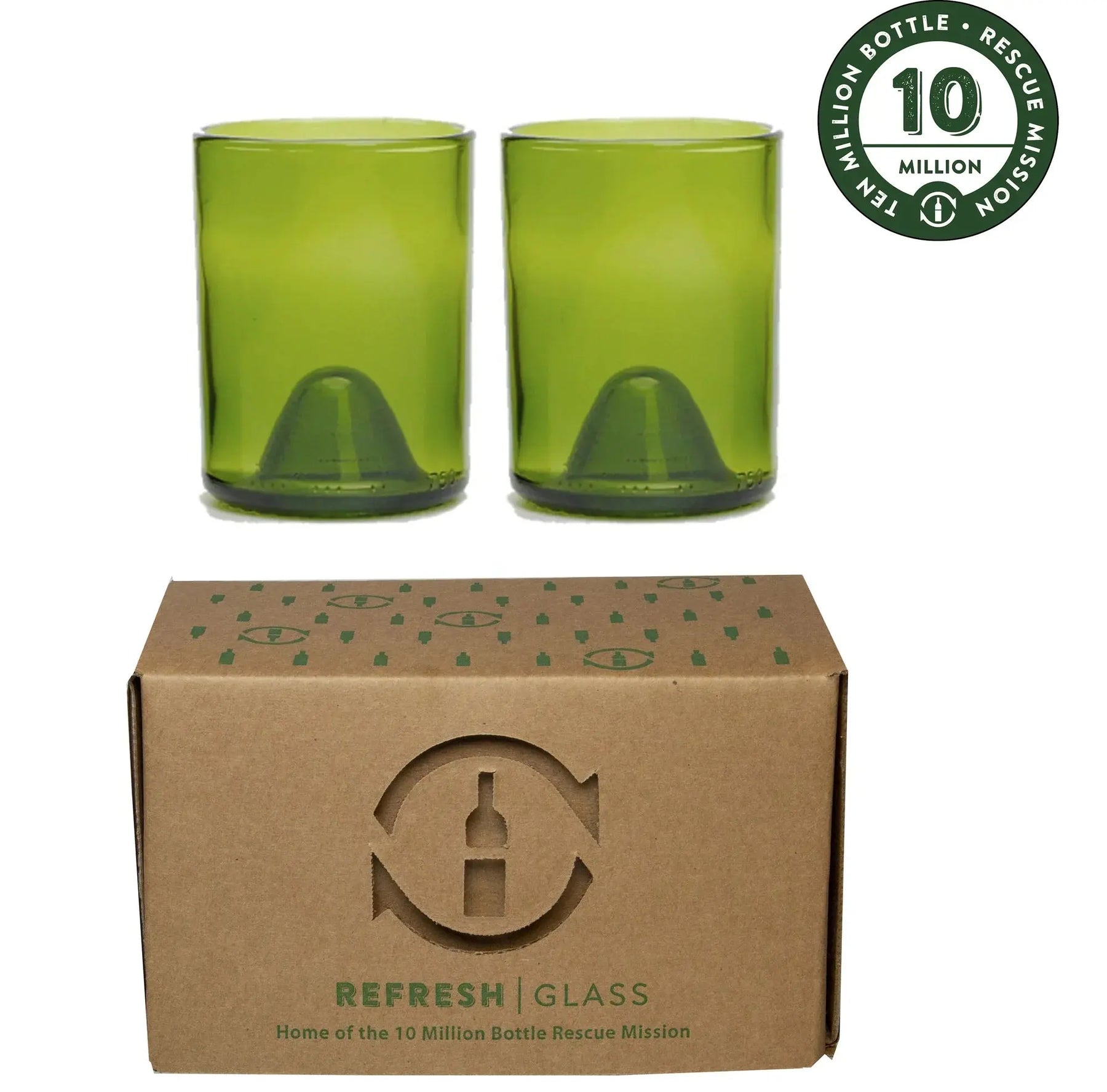 Recycled 12oz Lowball Glass - 2-Pack - EarthHero Corporate Gifting and Custom Swag