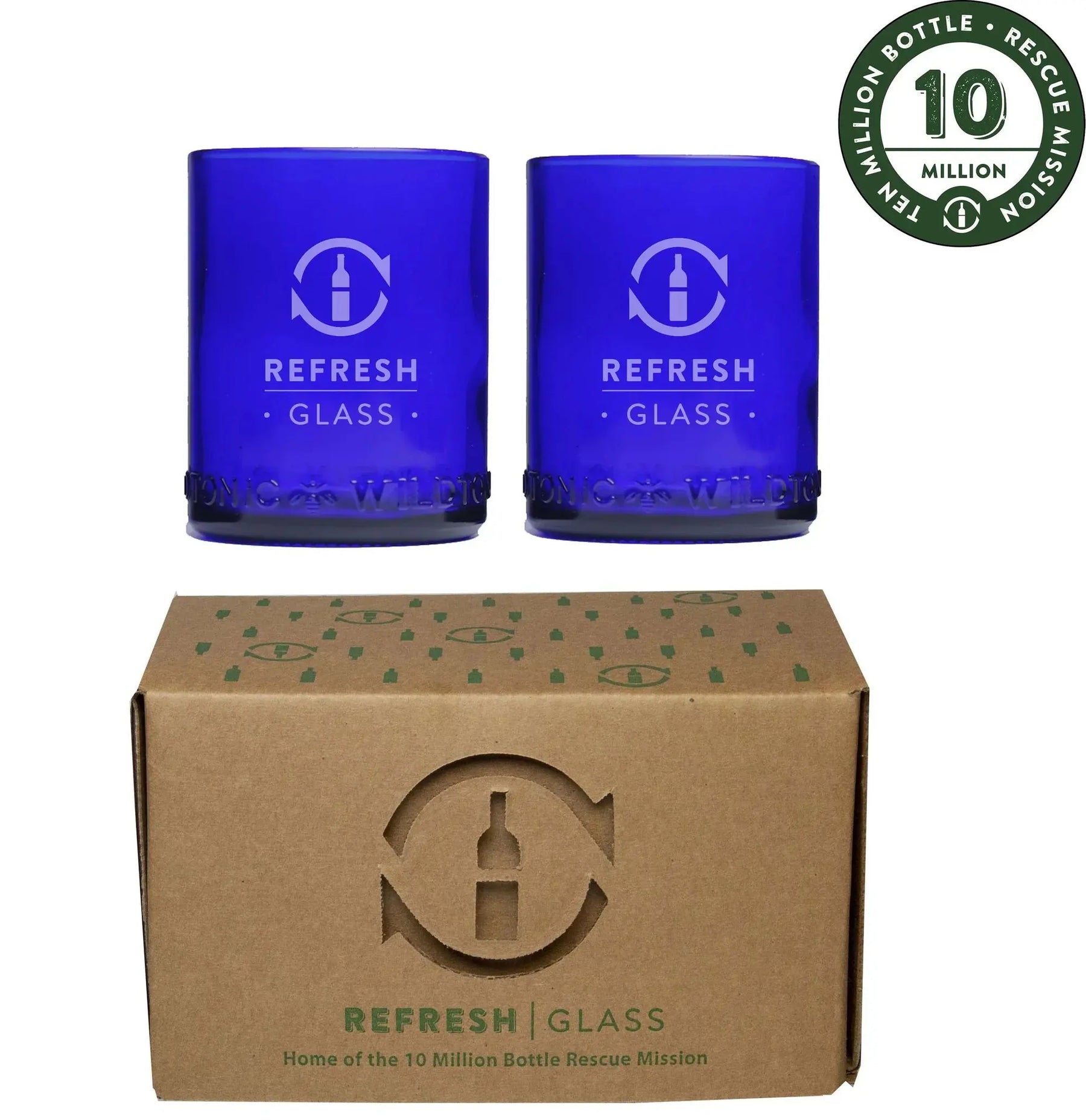 Recycled 12oz Lowball Glass - 2-Pack - EarthHero Corporate Gifting and Custom Swag