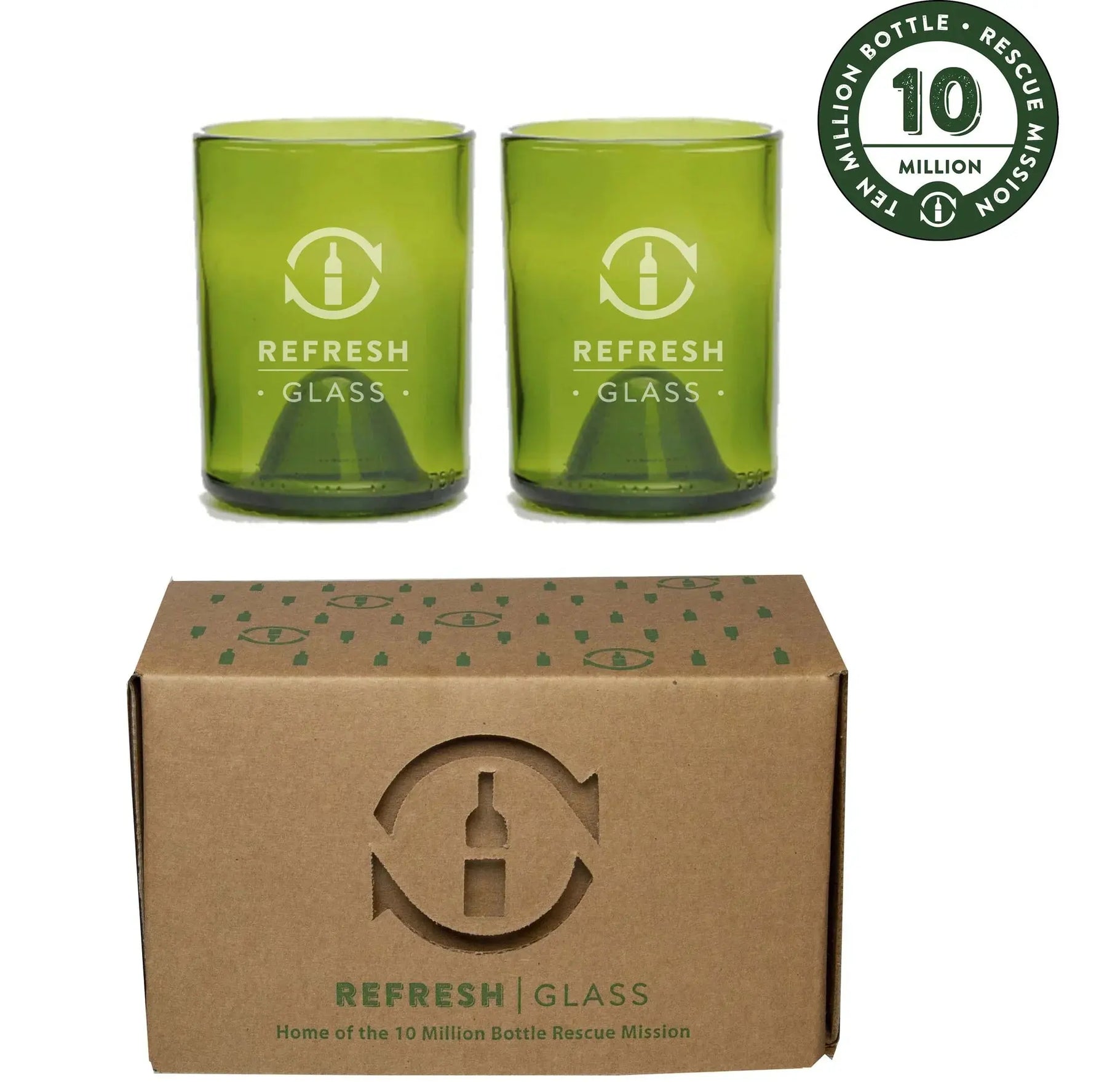 Recycled 12oz Lowball Glass - 2-Pack - EarthHero Corporate Gifting and Custom Swag