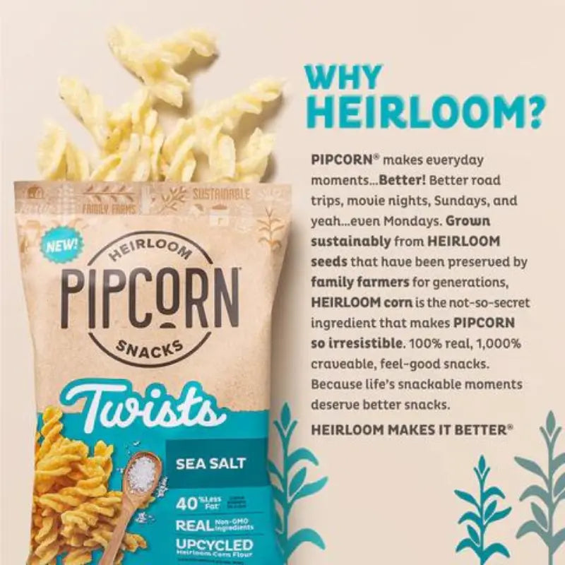 Heirloom Corn Twist Snacks Pipcorn