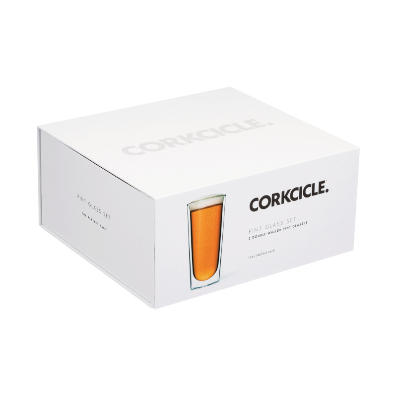 Custom CORKCICLE Pint Glass Set Closed Gift Box