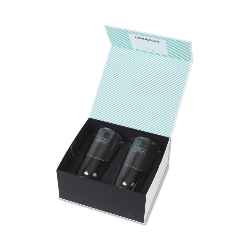 Custom CORKCICLE Pint Glass Set Open Gift Box