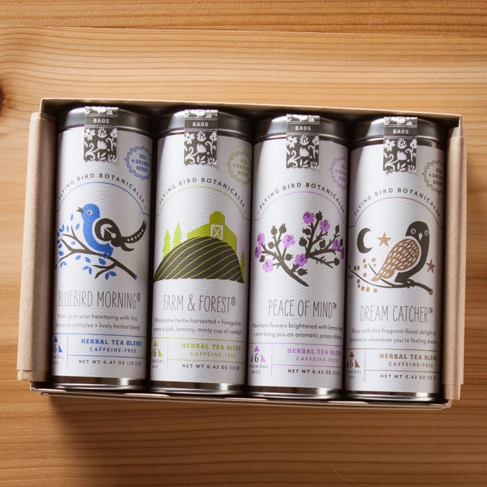 Herbal Tea Lover's Gift Box Set Flying Bird Botanicals