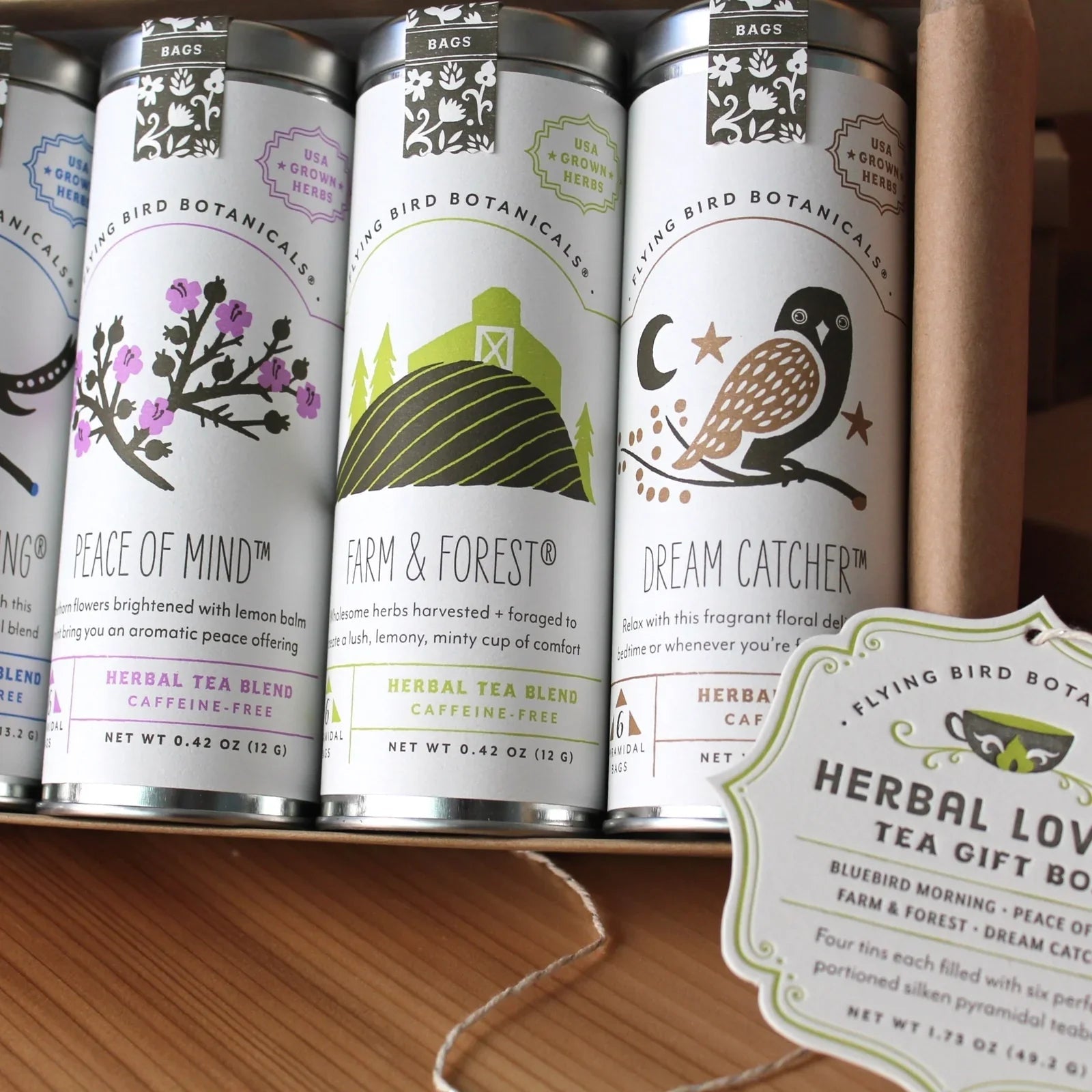 Herbal Tea Lover's Gift Box Set Flying Bird Botanicals