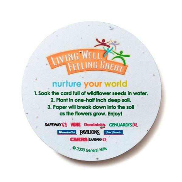 Custom Seed Paper Coaster - 3" Round - EarthHero Corporate Gifting and Custom Swag