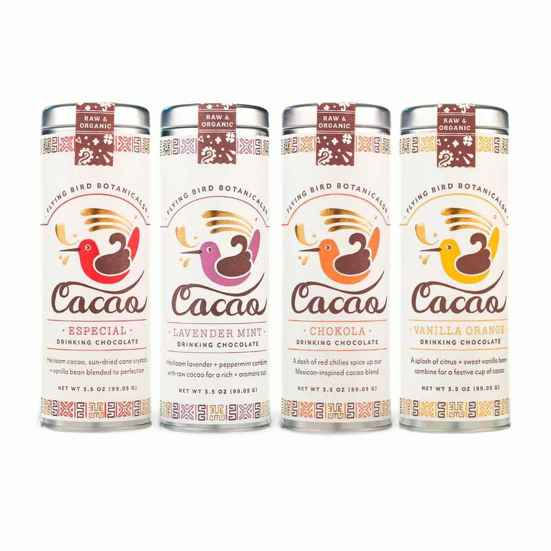 Chocolate Lover's Hot Chocolate Gift Box Set Flying Bird Botanicals
