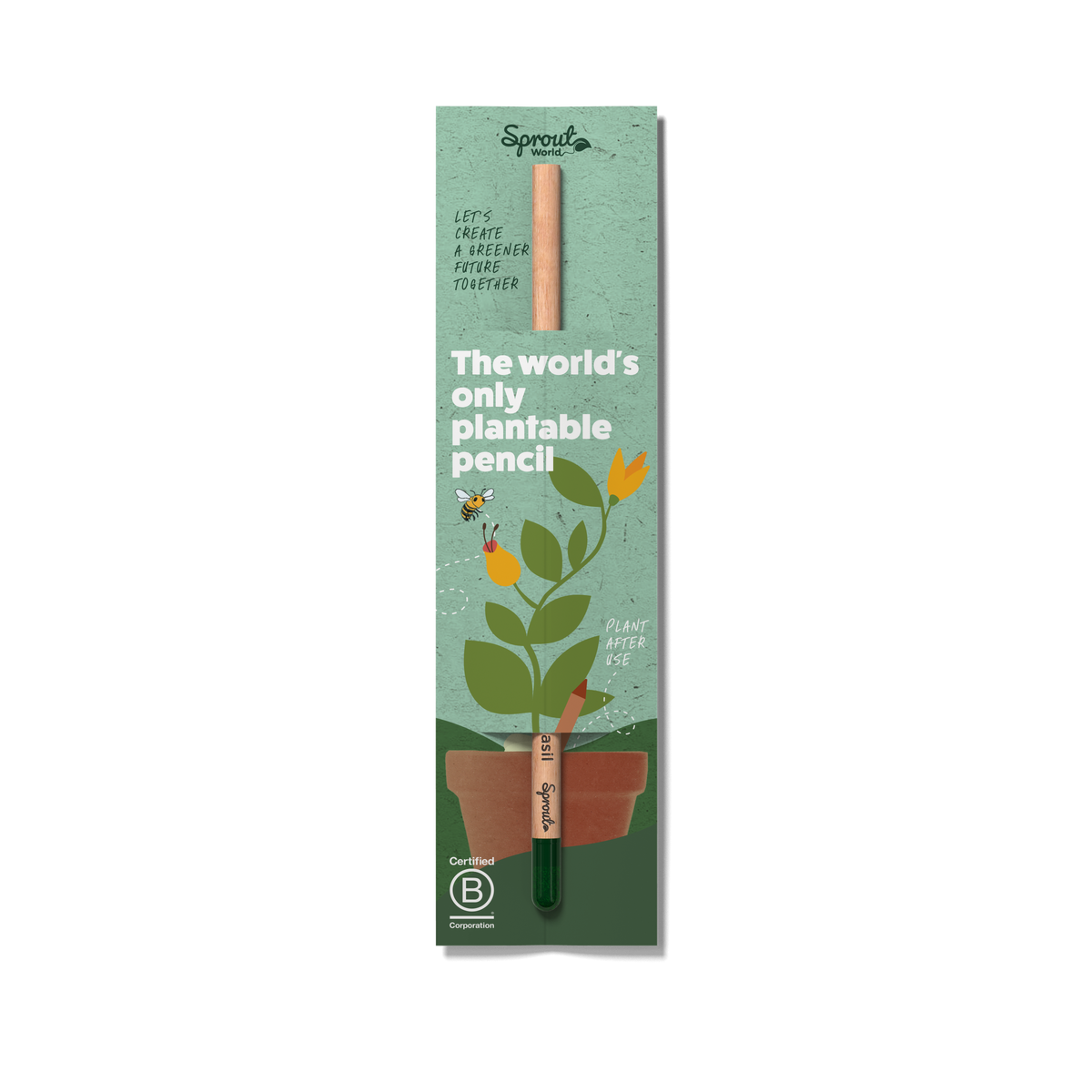 Plantable Pencils - Single Pencil with Customized Card - EarthHero Corporate Gifting and Custom Swag