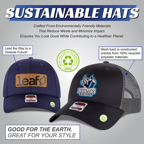 Custom Branded Recycled Nylon Sustainable 5 Panel Hat Otto