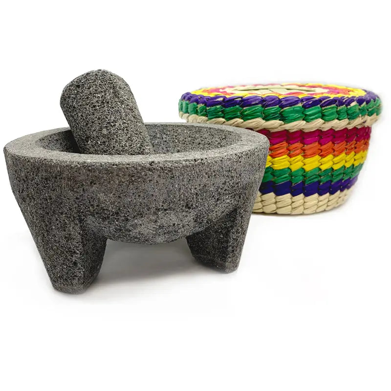 guacamole-molcajete-and-tortilla-basket