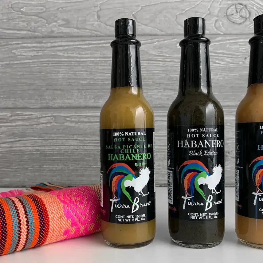 Habanero Hot Sauce Trio & Servilleta Gift Set - EarthHero Corporate Gifting and Custom Swag