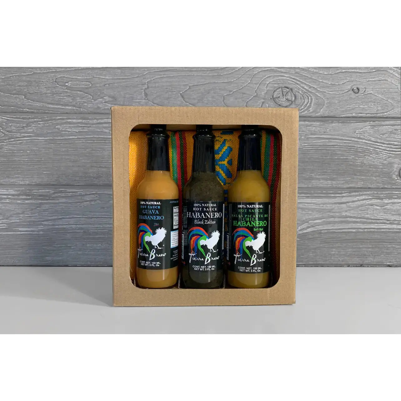 Habanero Hot Sauce Trio & Servilleta Gift Set - EarthHero Corporate Gifting and Custom Swag
