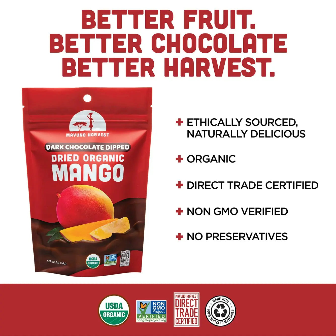 Organic Dark Chocolate Dipped Dried Fruit Mavuno Harvest Organics