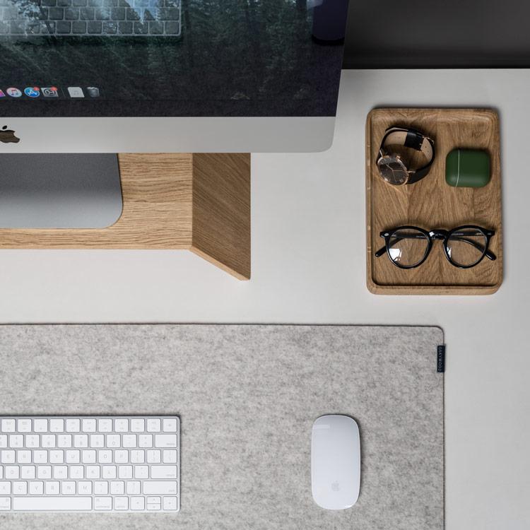Felt & Cork Desk Mat Oakywood