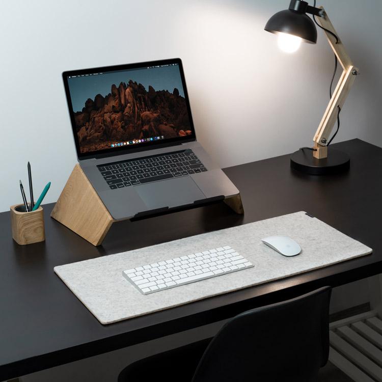 Felt & Cork Desk Mat Oakywood