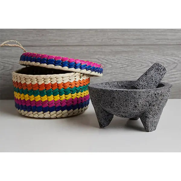 guacamole-molcajete-and-tortilla-basket