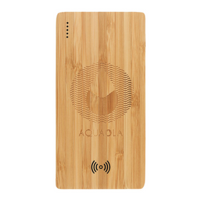 FSC 100% Bamboo 5000 mAh Wireless Charger Power Bank