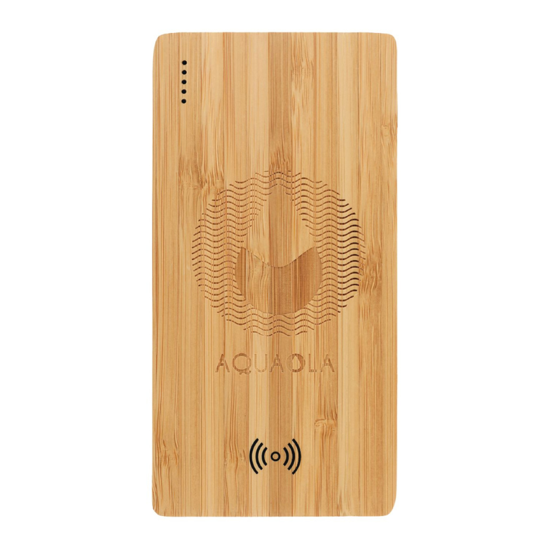 FSC 100% Bamboo 5000 mAh Wireless Charger Power Bank