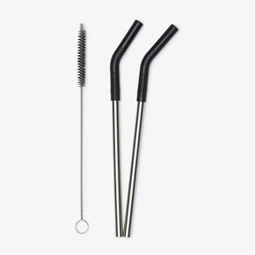 Klean Kanteen Steel Straws Straw 2-Pack with Brush - Black Klean Kanteen