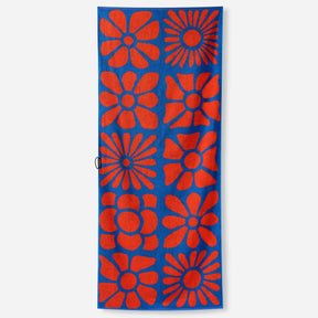 Organic Beach Towel: Big Flowers Stellar Orange Nomadix