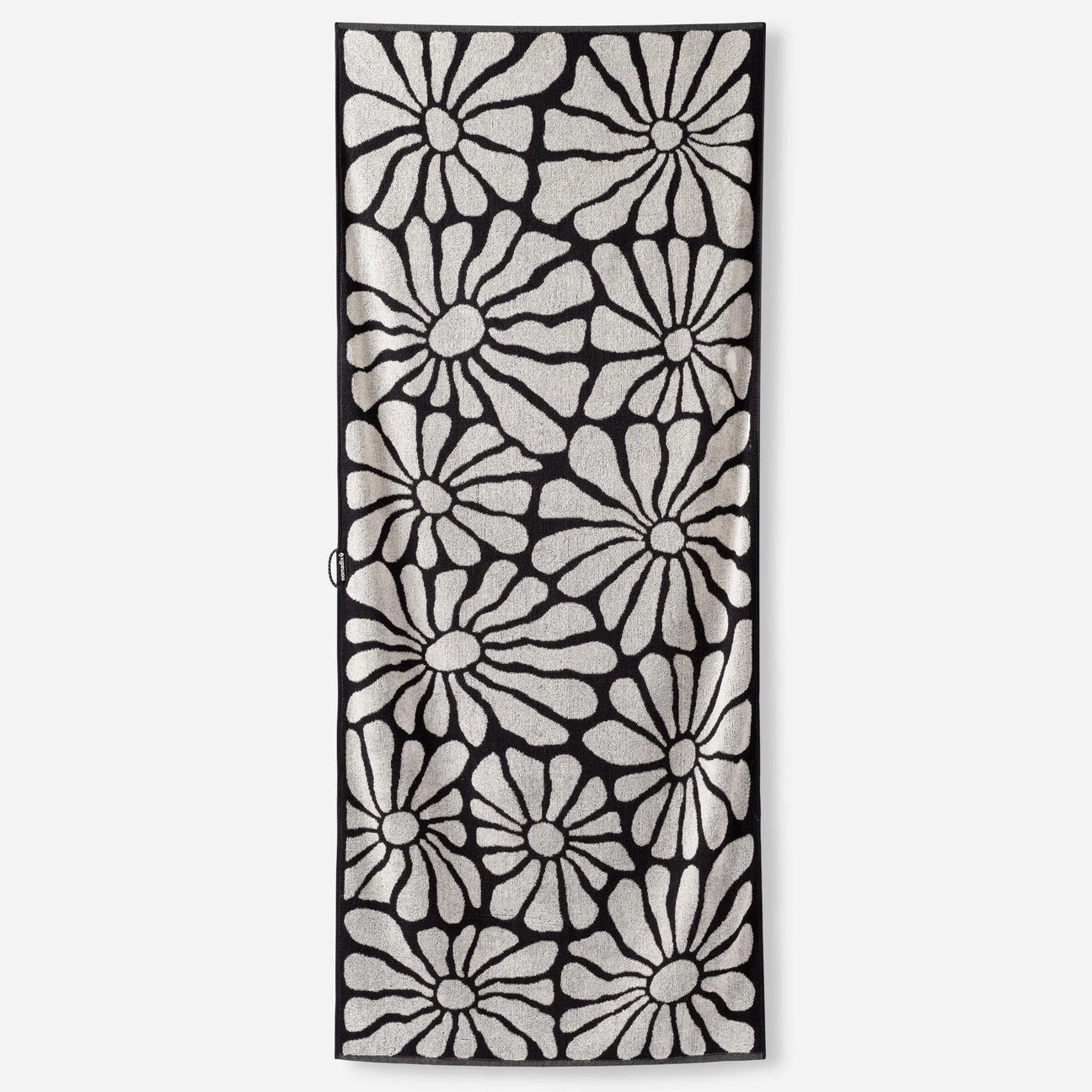 Organic Beach Towel: Lazy Daisy Black