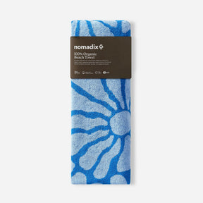 Organic Beach Towel: Lazy Daisy Stellar Coastal Blue Nomadix