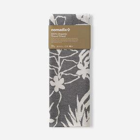 Organic Travel Towel: Retro Palms Black Nomadix