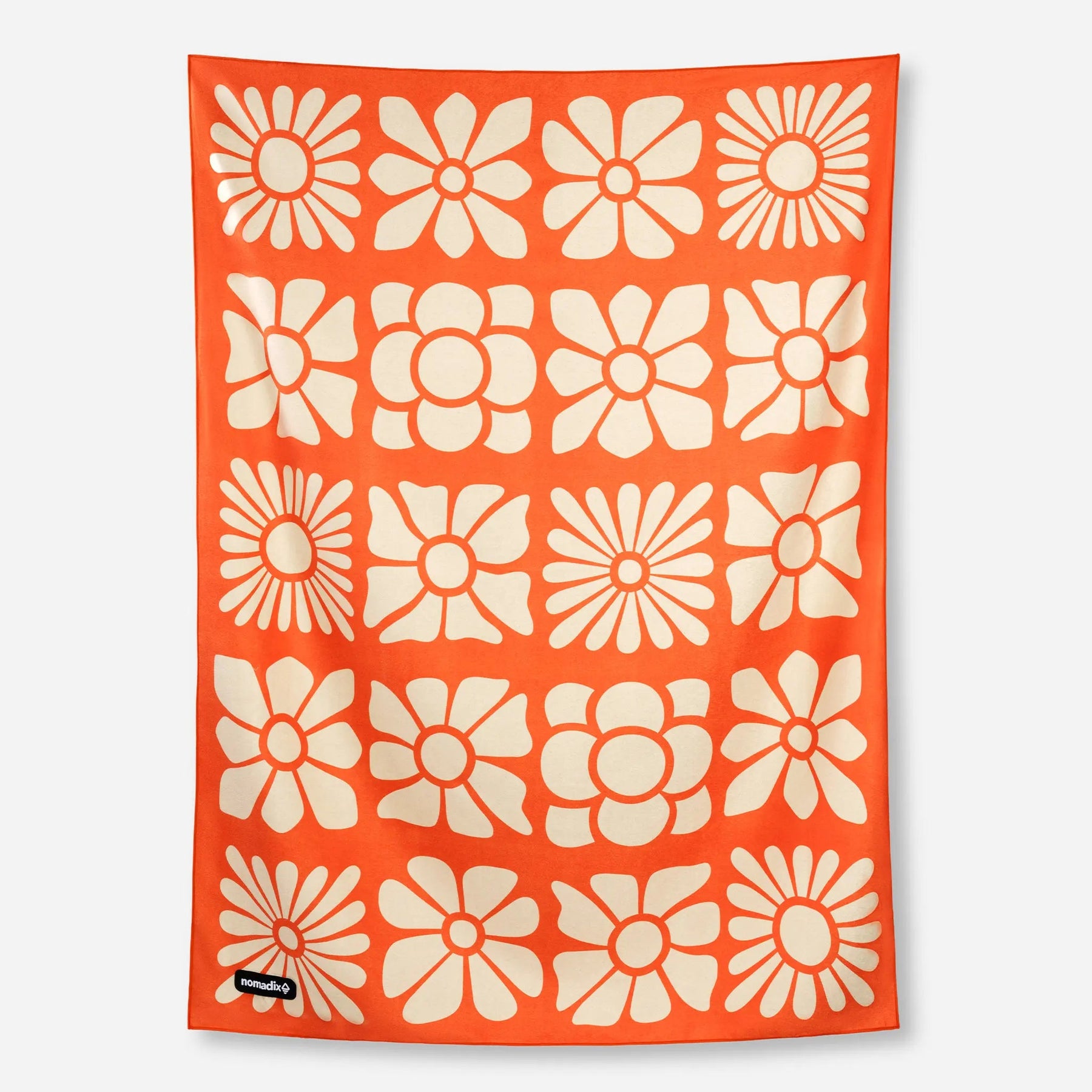 Blanket Towel: Big Flowers Expedition Orange Blanket Towel