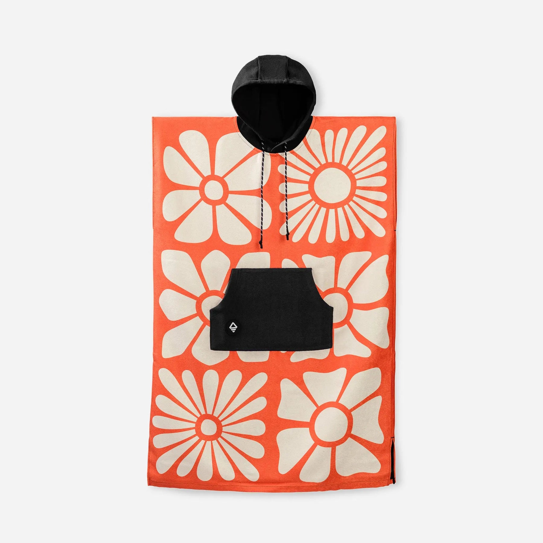 Changing Poncho: Big Flowers Expedition Orange Nomadix