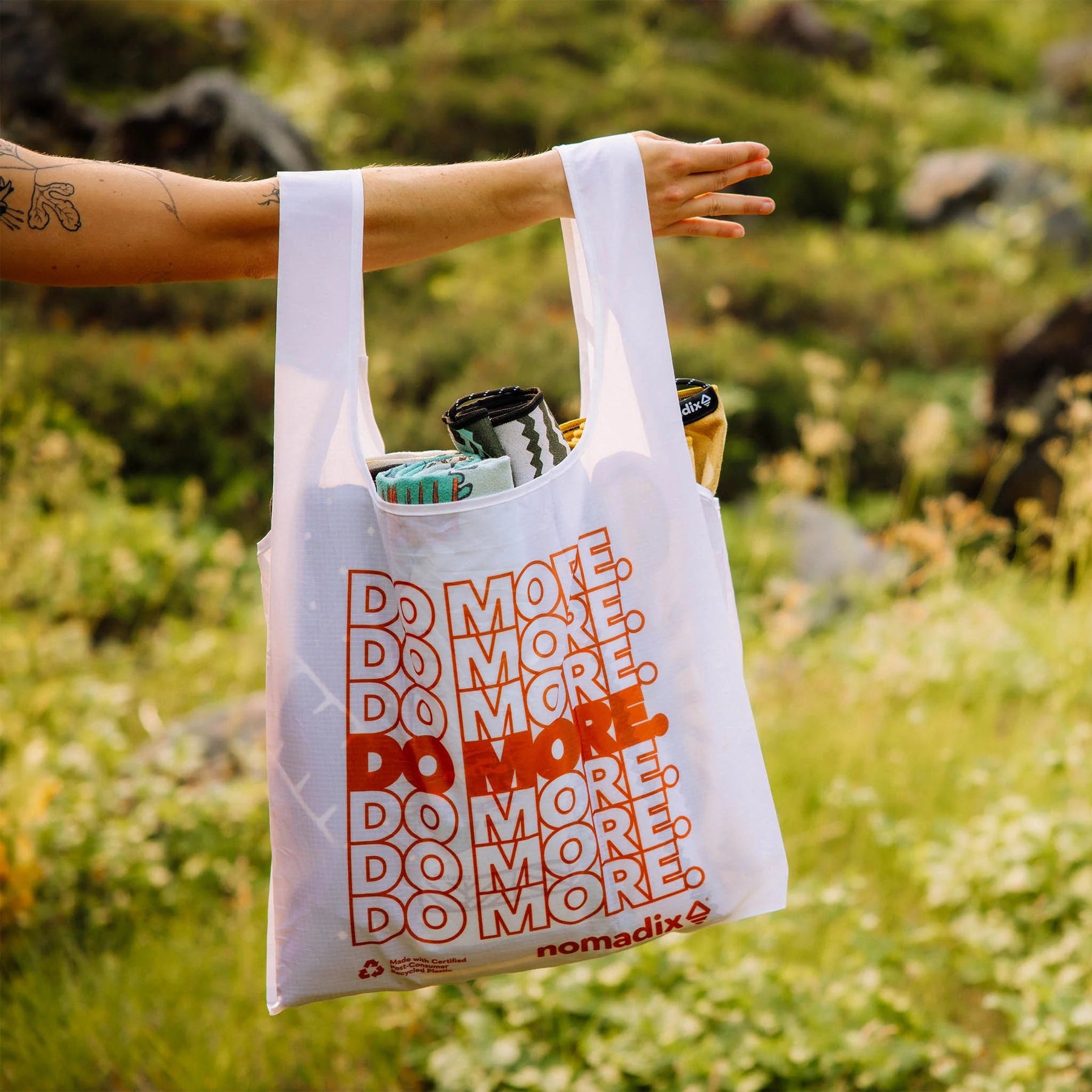 Pocket Tote: Own Less. Do More. Nomadix