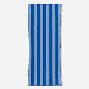 Organic Beach Towel: Cabana Stripe Coastal Blue Nomadix