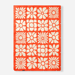 Graphene Puffer Blanket: Big Flowers Expedition Orange Nomadix