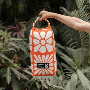 Graphene Puffer Blanket: Big Flowers Expedition Orange Nomadix
