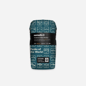 Graphene Puffer Blanket: Peaks of the World Teal Ocean Nomadix