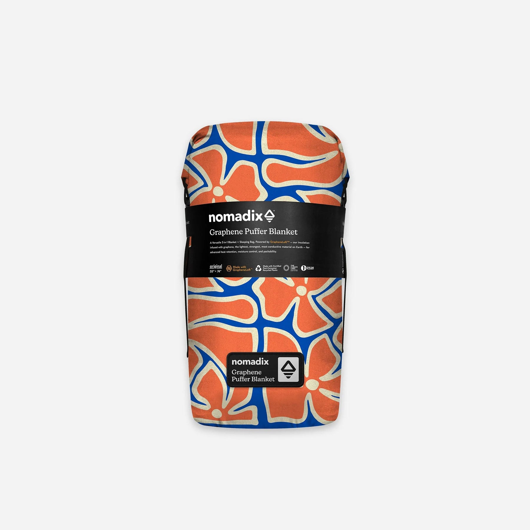 Graphene Puffer Blanket: Wild Flowers Stellar Blue Red Nomadix
