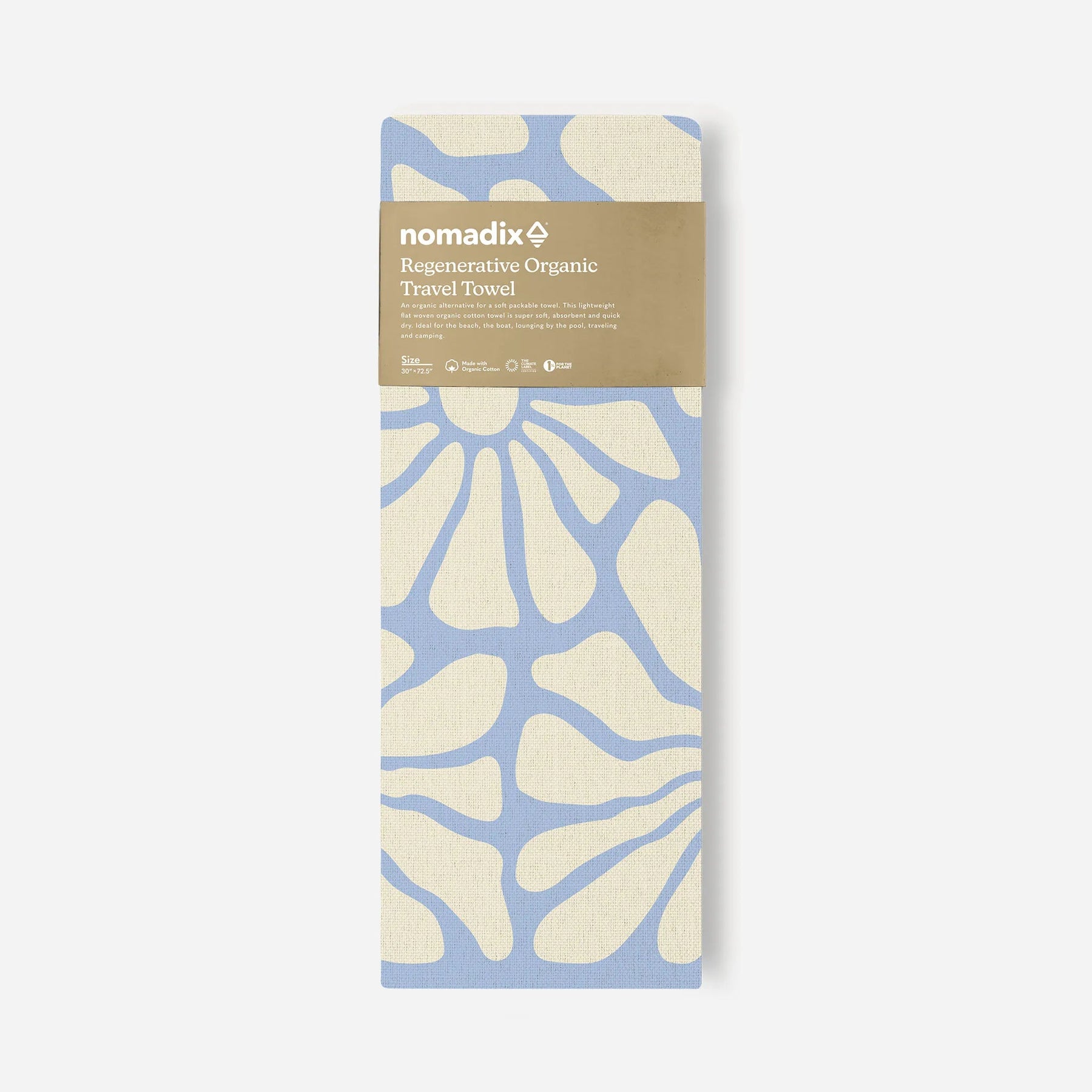 Organic Travel Towel: Lazy Daisy Coastal Blue Nomadix