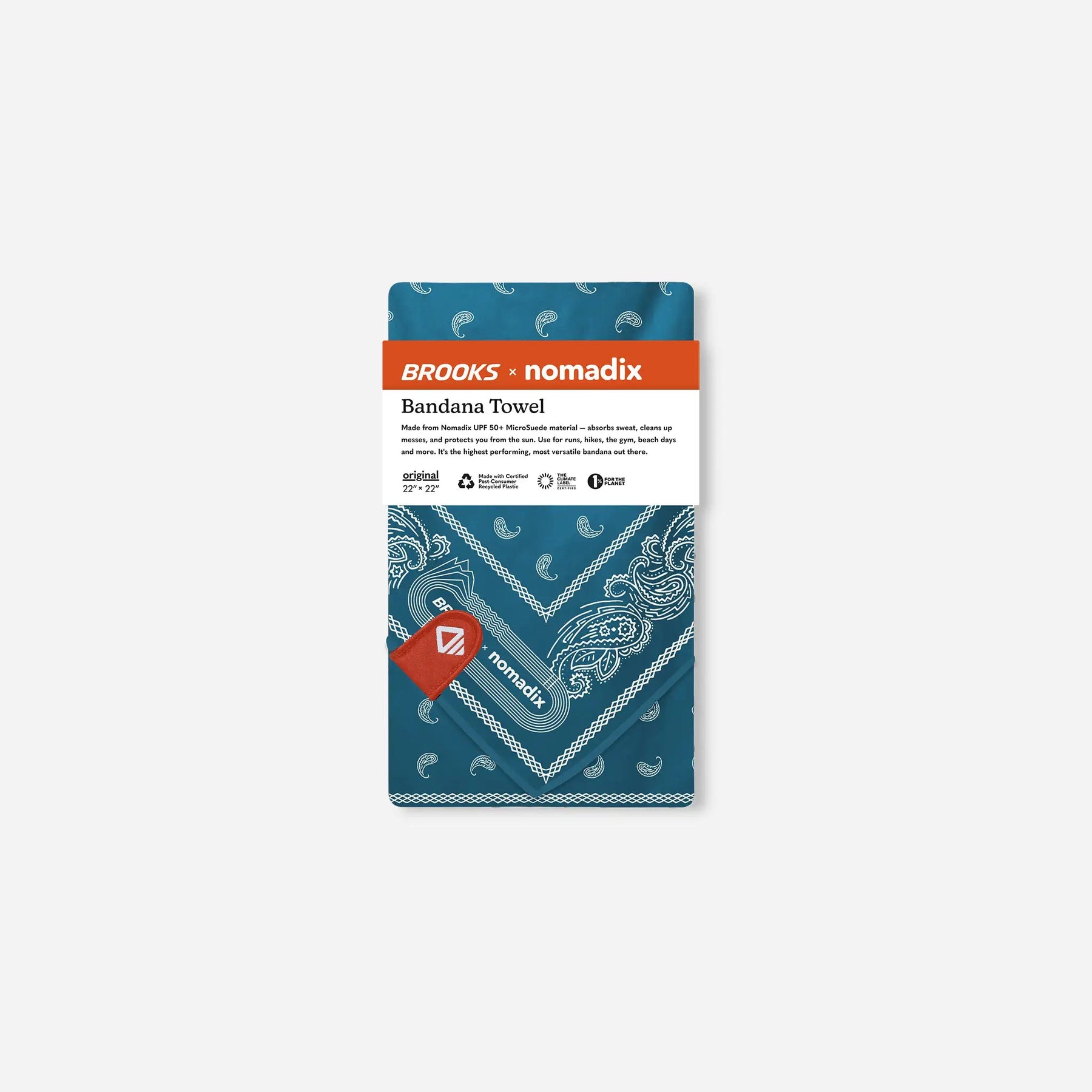 Bandana Towel: Paisley Teal Ocean (Nomadix x Brooks) Nomadix