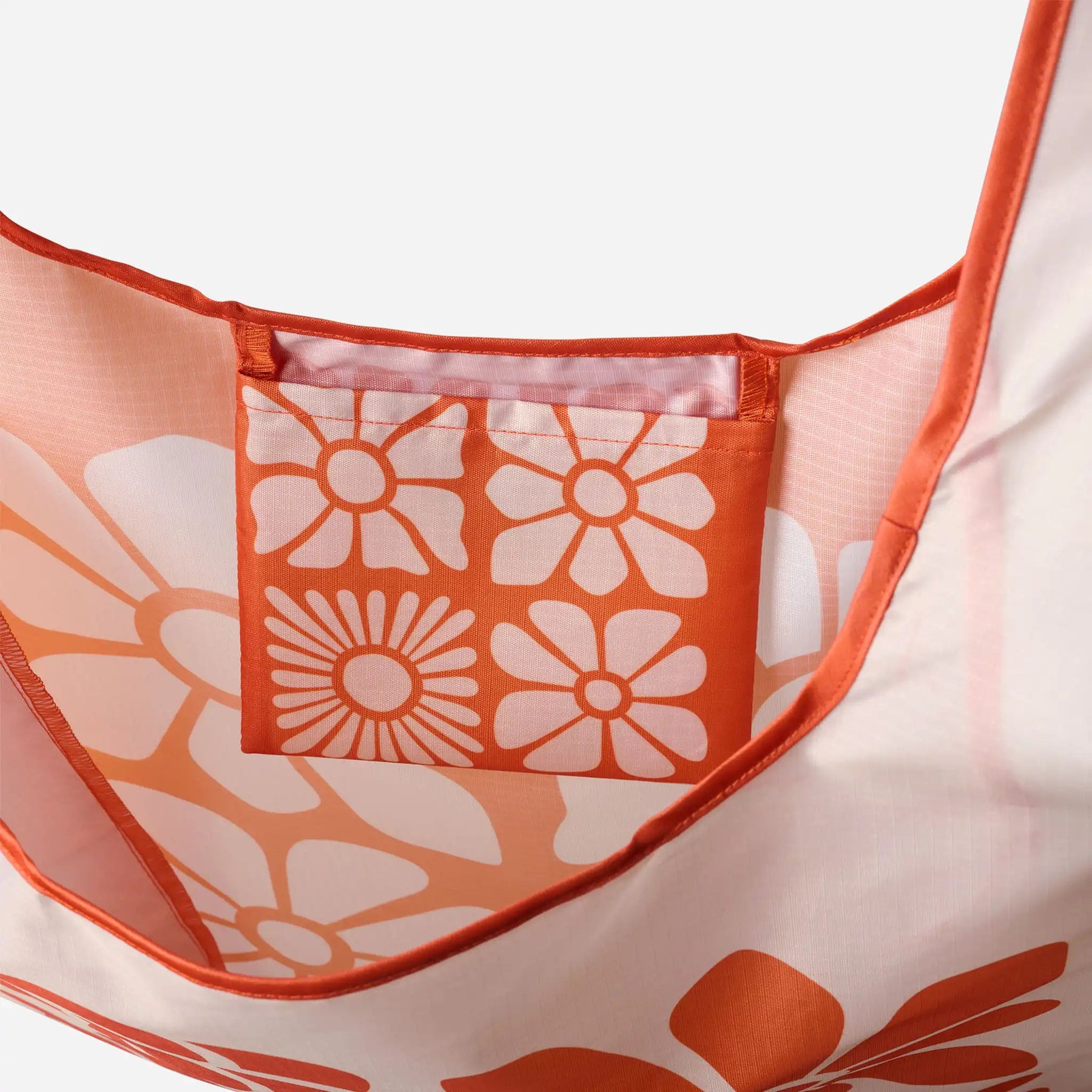 Pocket Tote: Big Flowers Expedition Orange Nomadix