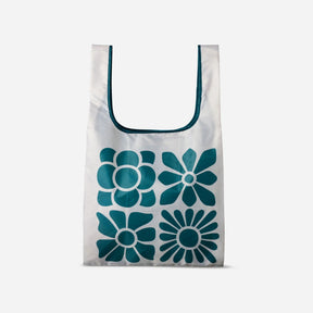 Pocket Tote: Big Flowers Teal Ocean Nomadix