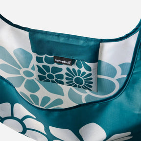 Pocket Tote: Big Flowers Teal Ocean Nomadix