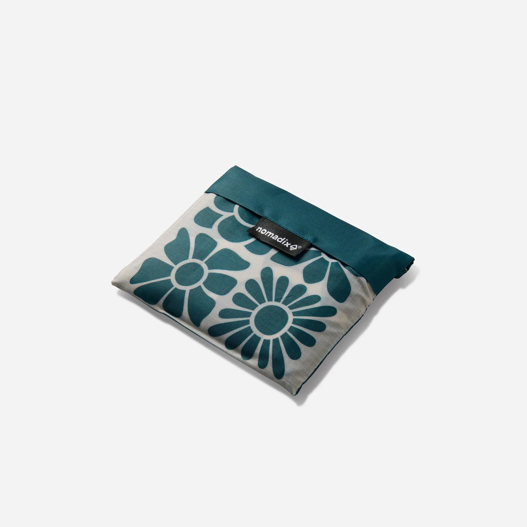 Pocket Tote: Big Flowers Teal Ocean Nomadix