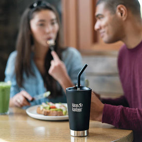 Klean Kanteen Steel Straws Straw 2-Pack with Brush - Black Klean Kanteen