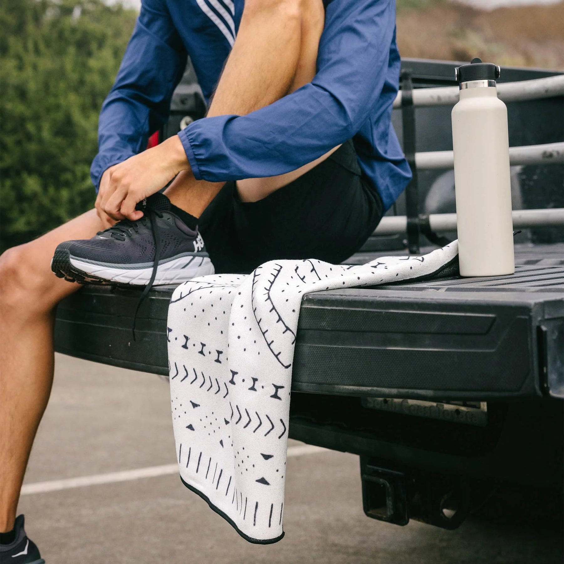 Fitness Towel: Mud Cloth White Nomadix