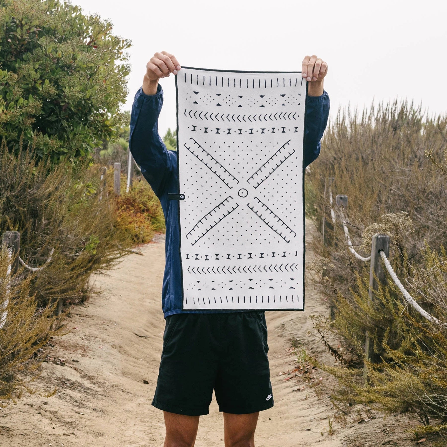 Fitness Towel: Mud Cloth White Nomadix