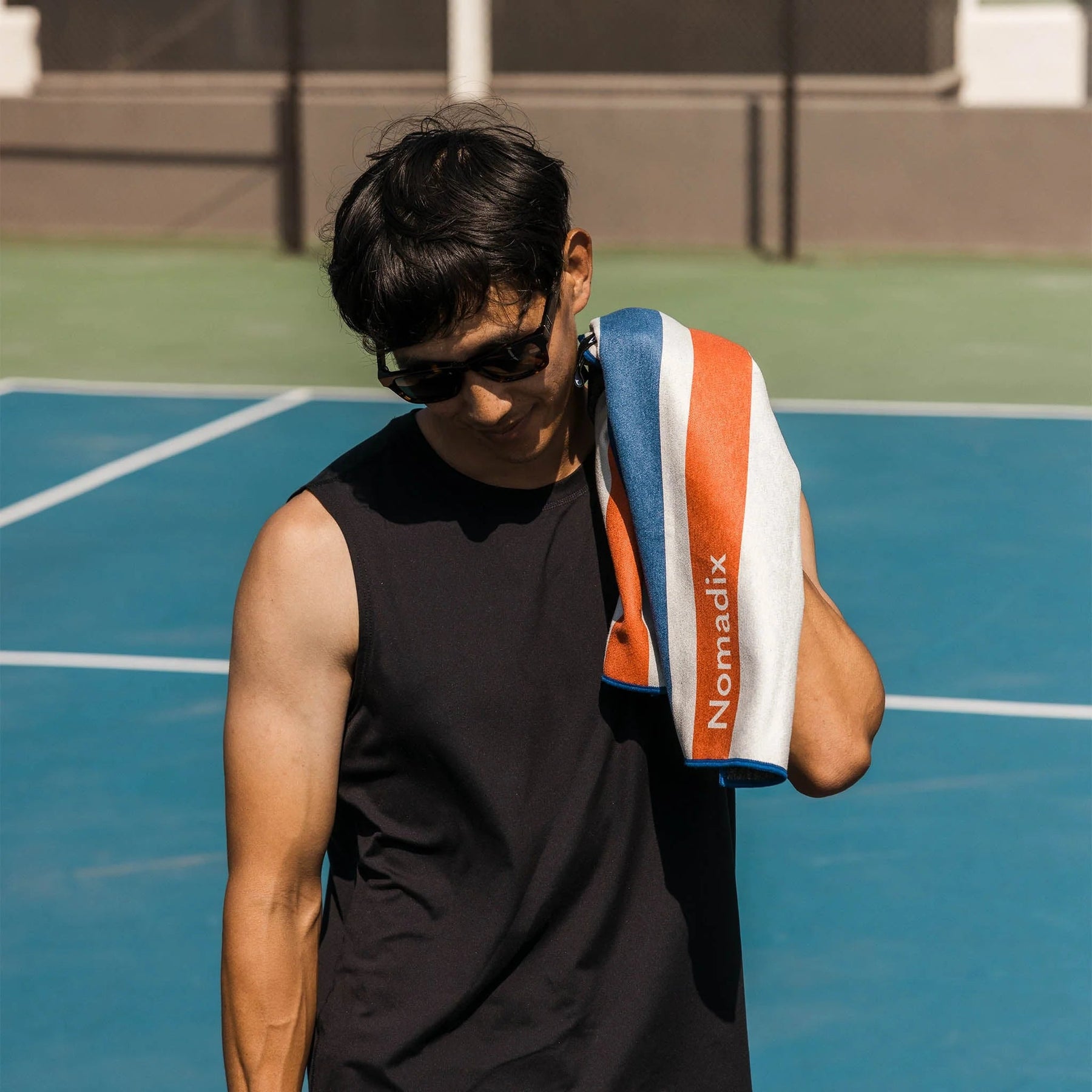 Fitness Towel: Rally White Red and Blue Nomadix