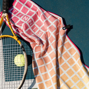 Fitness Towel: Tennis Net Pink Fade EarthHero Corporate Gifting and Custom Swag