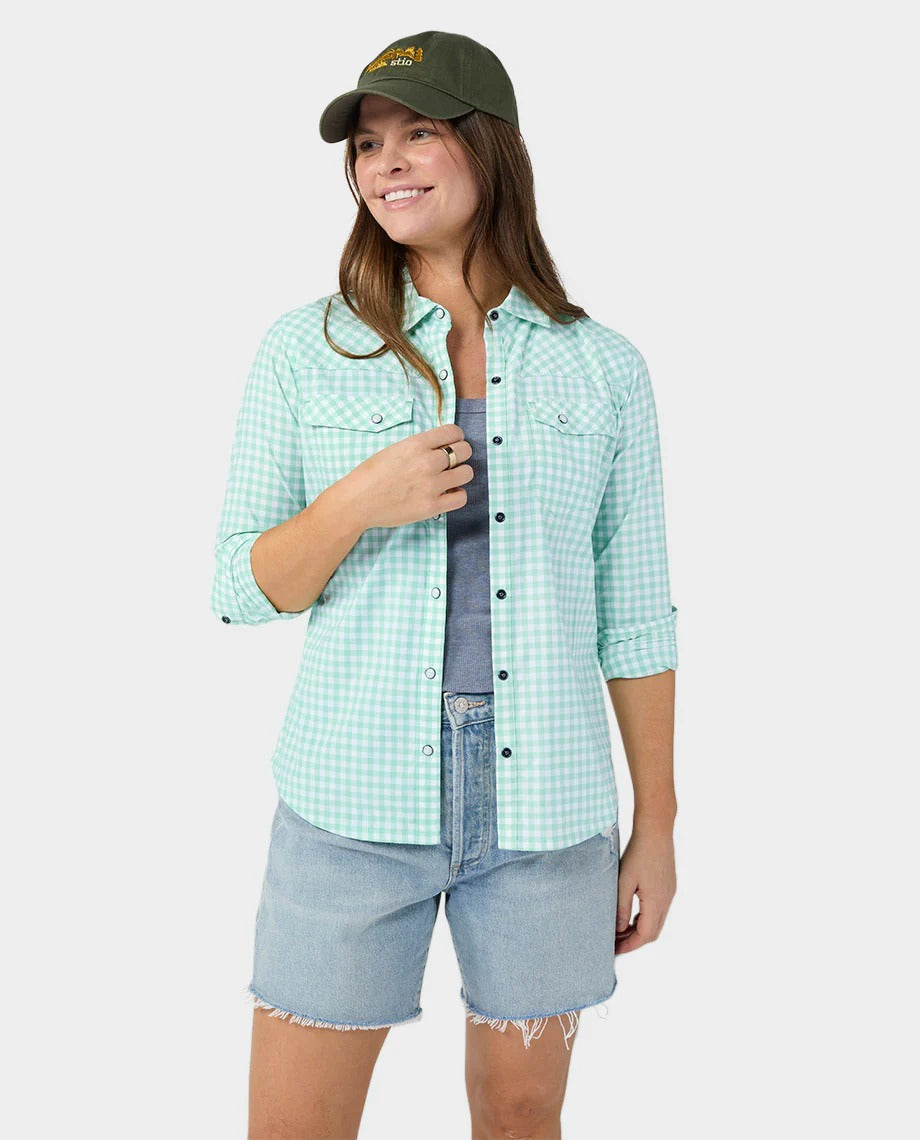 Stio Women's Eddy Shirt LS EarthHero Corporate Gifting and Custom Swag
